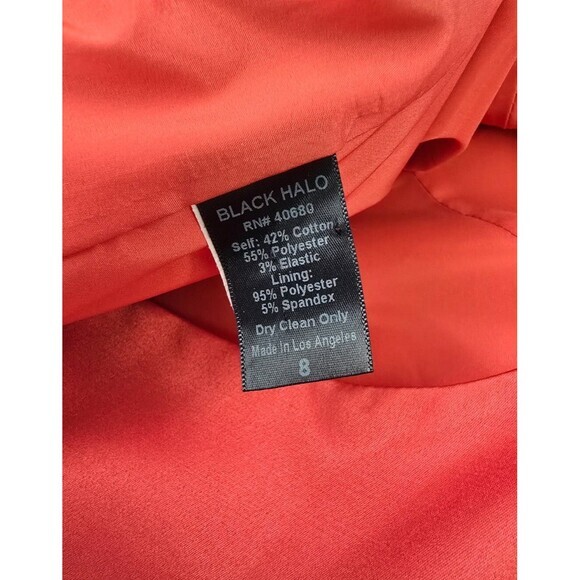 Black Halo Scarlet Red Jackie Satin Ruched‎ Cocktail Dress 8 Medium - Picture 10 of 11